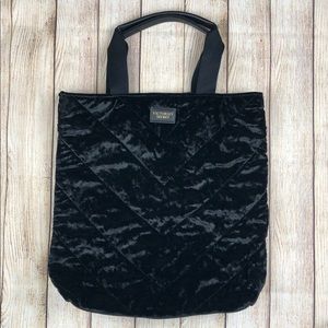 Victoria Secret black velvet tote